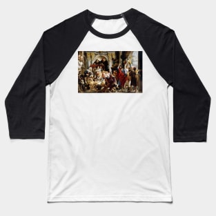 Jesus Driving The Merchants From The Temple by Jacob Jordaens Baseball T-Shirt